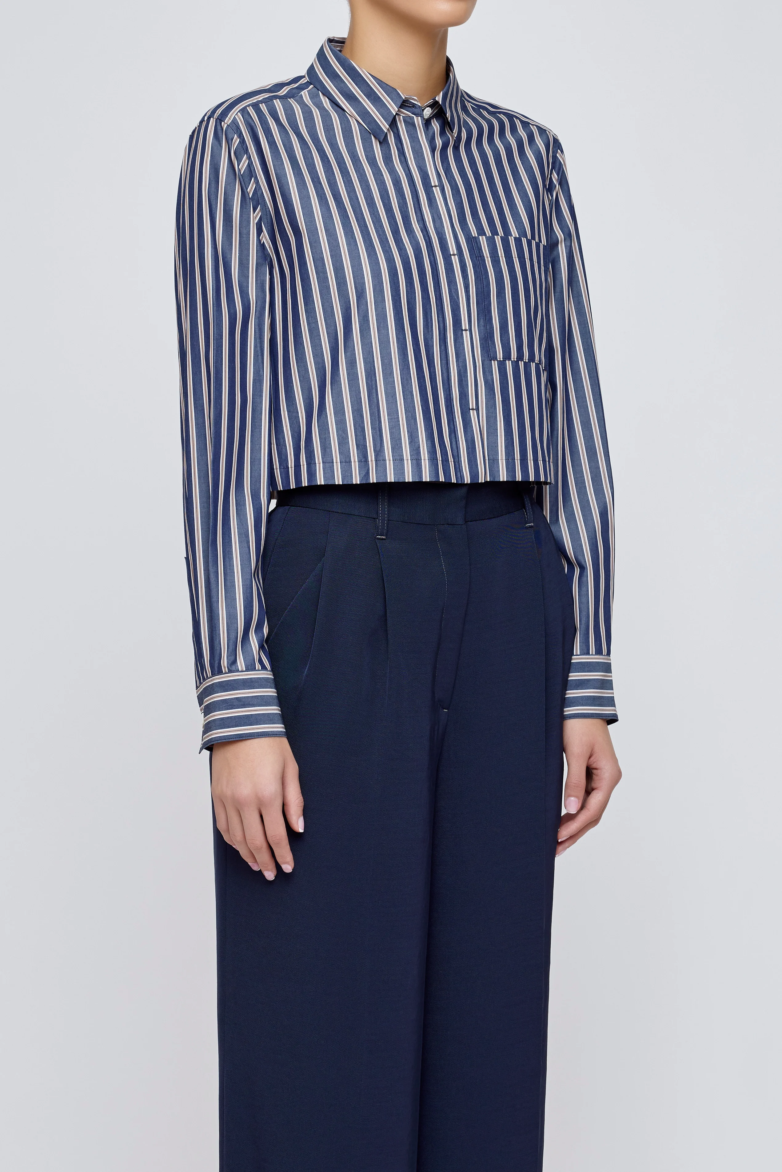 MV BASIC STRIPED CROPPED SHIRT - Image 3