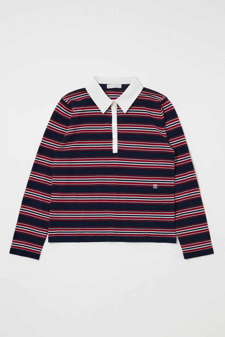 BORDER POLO KNIT TEE