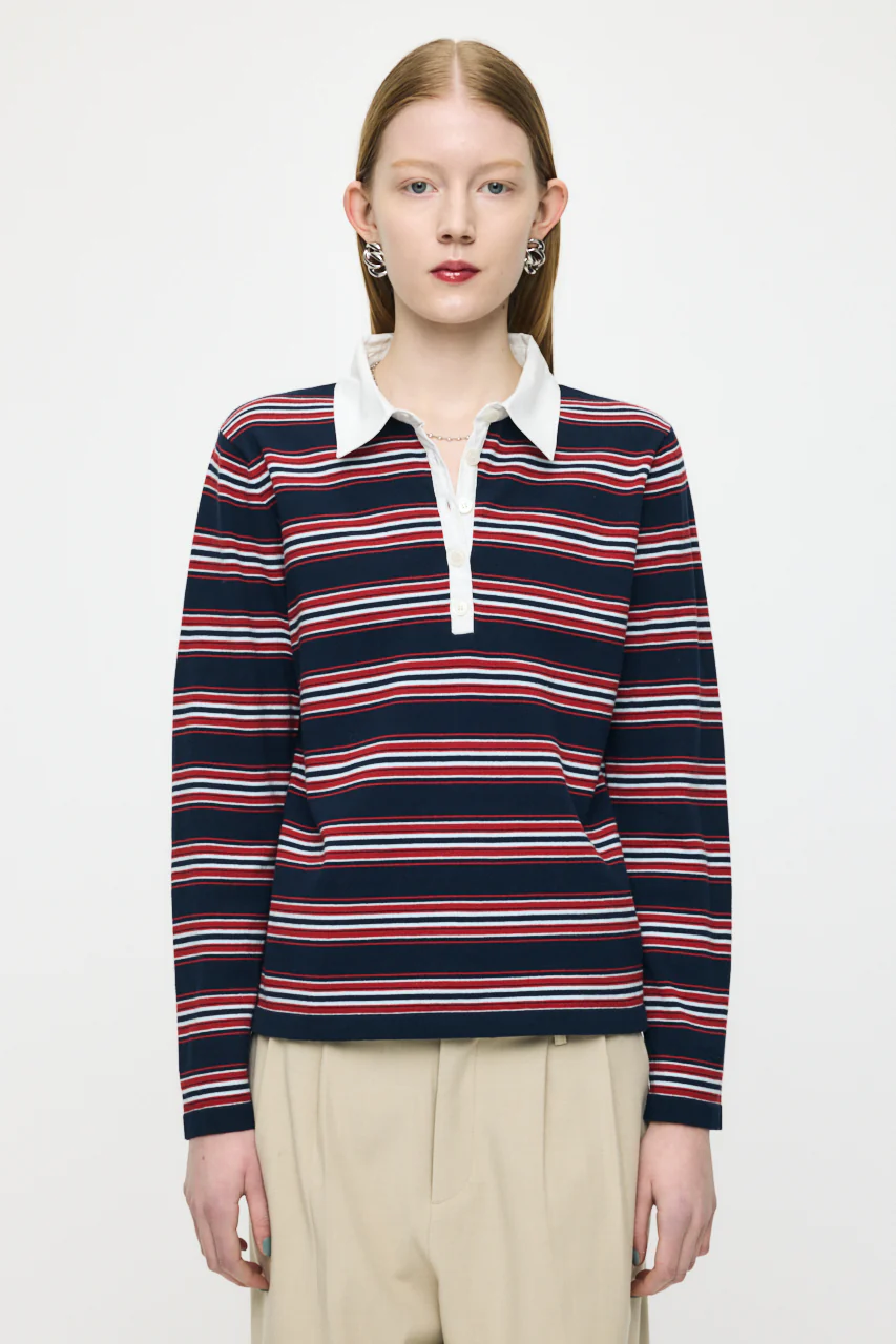 BORDER POLO KNIT TEE - Image 2