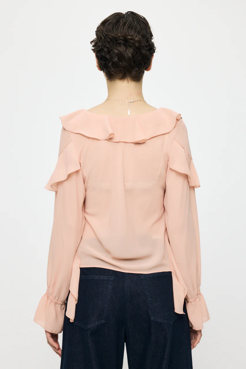 CHIFFON RUFFLE BLOUSE - Image 3