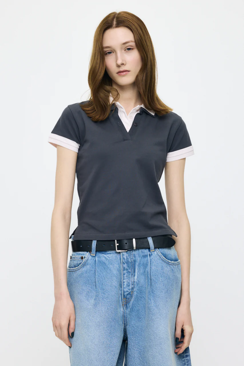 CONTRAST POLO TOP - Image 2