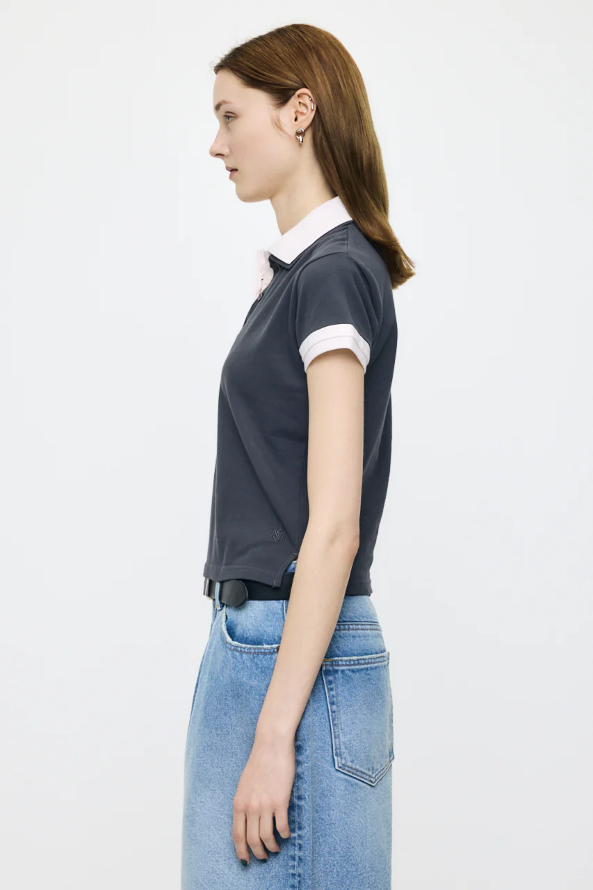 CONTRAST POLO TOP - Image 4