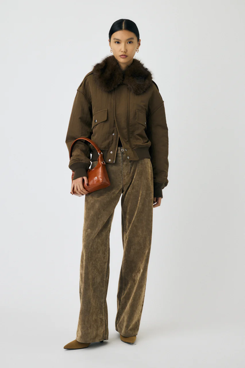 F/FUR COLLAR CROP BLOUSON - Image 10