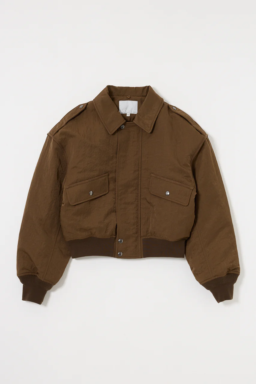 F/FUR COLLAR CROP BLOUSON - Image 4