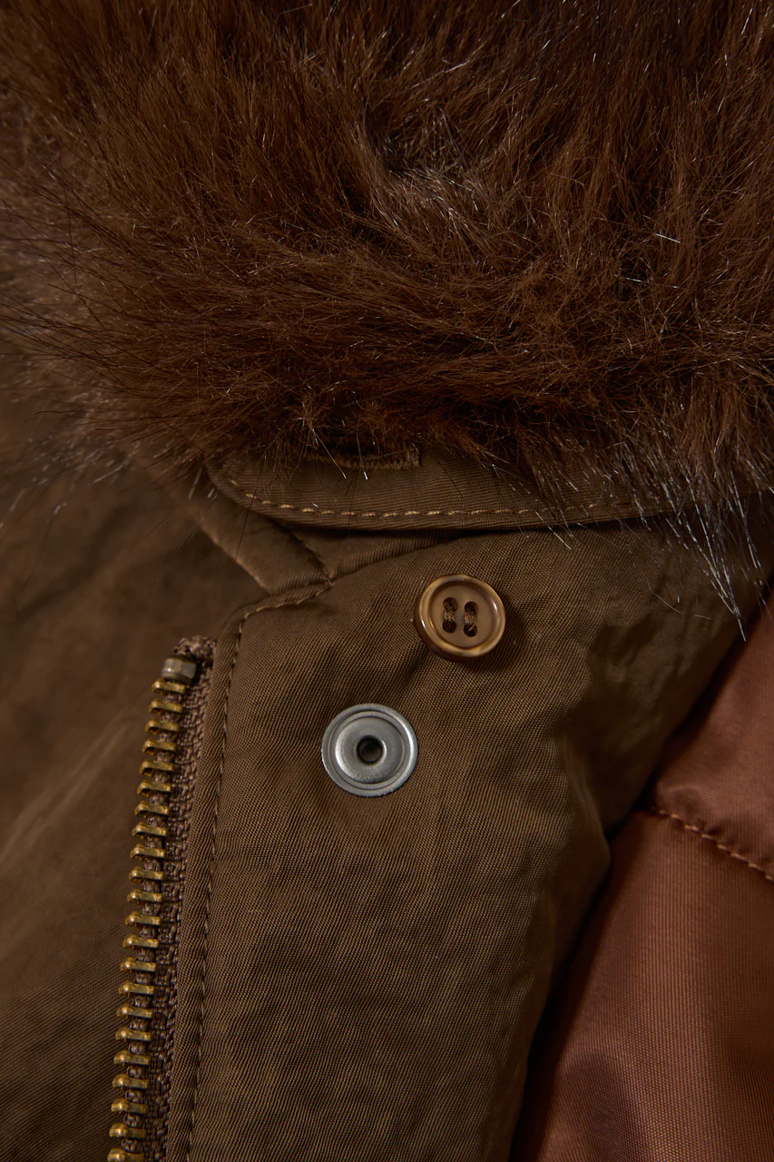 F/FUR COLLAR CROP BLOUSON - Image 6
