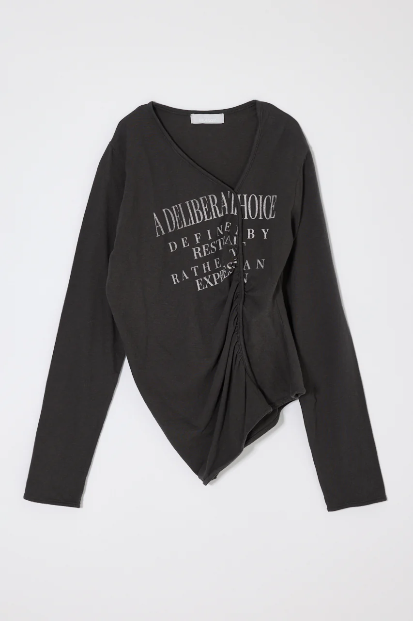 FRONT GATHER DOCKING LONG SLEEVE TOP