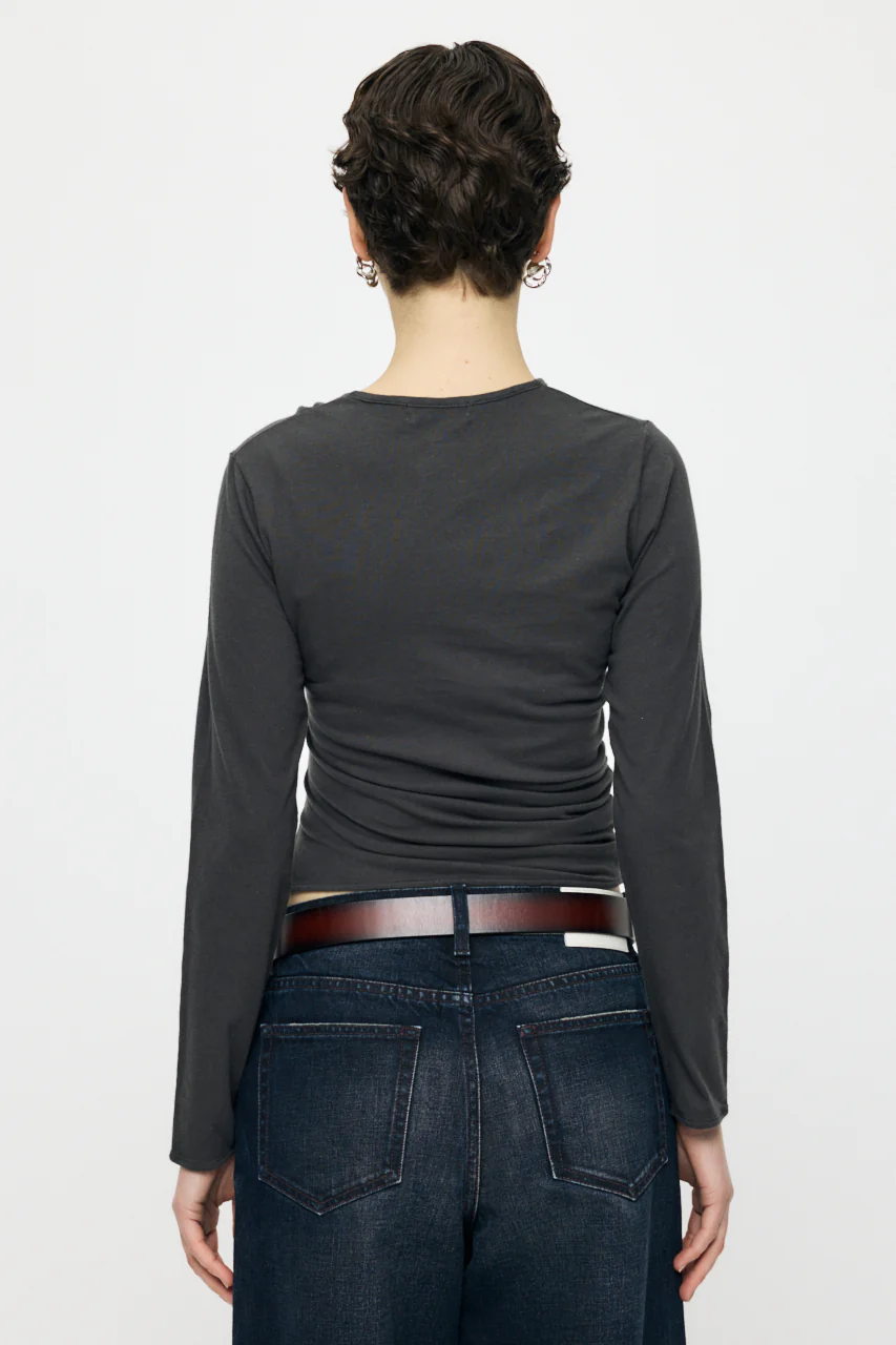 FRONT GATHER DOCKING LONG SLEEVE TOP - Image 3
