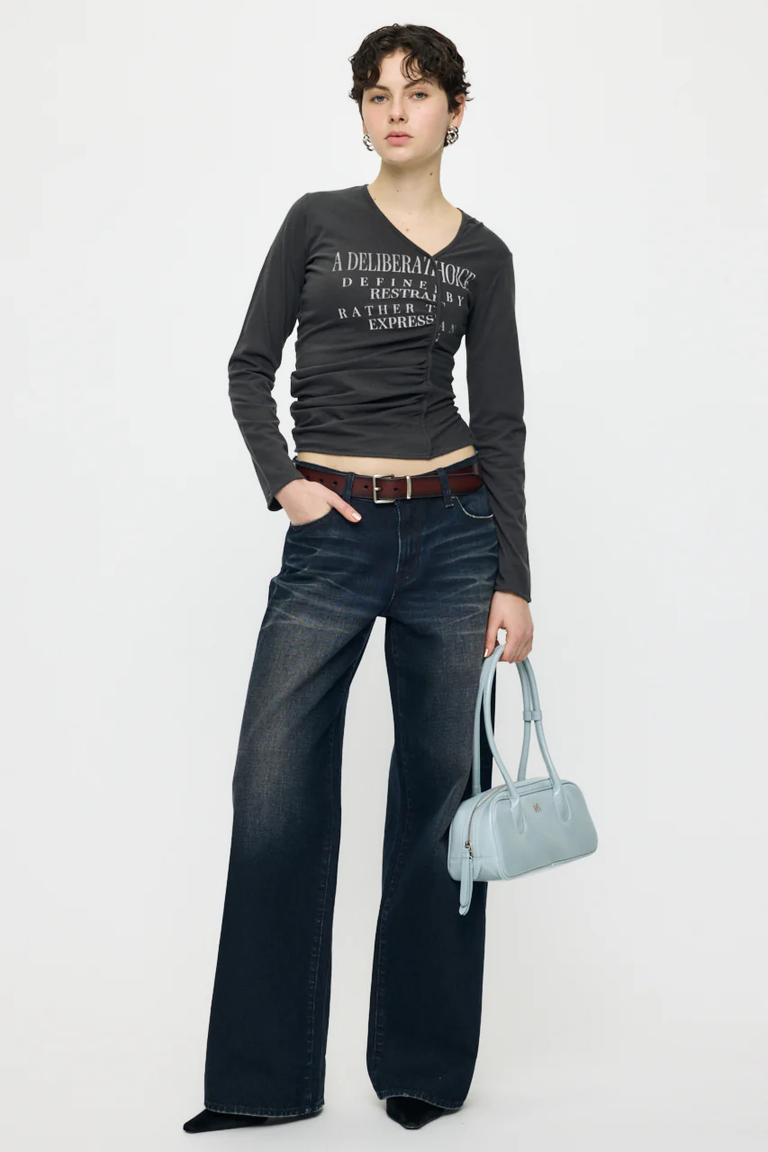 FRONT GATHER DOCKING LONG SLEEVE TOP - Image 5
