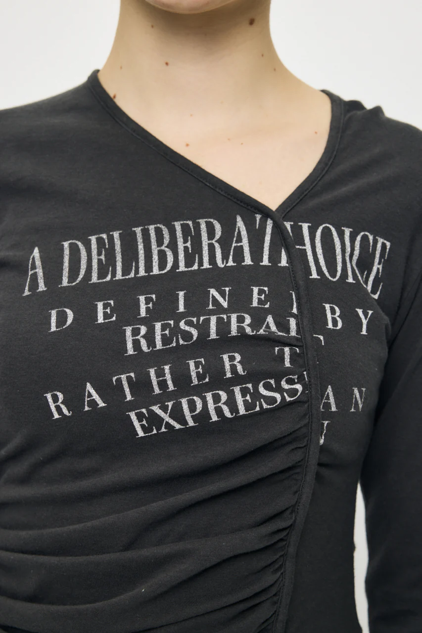 FRONT GATHER DOCKING LONG SLEEVE TOP - Image 6