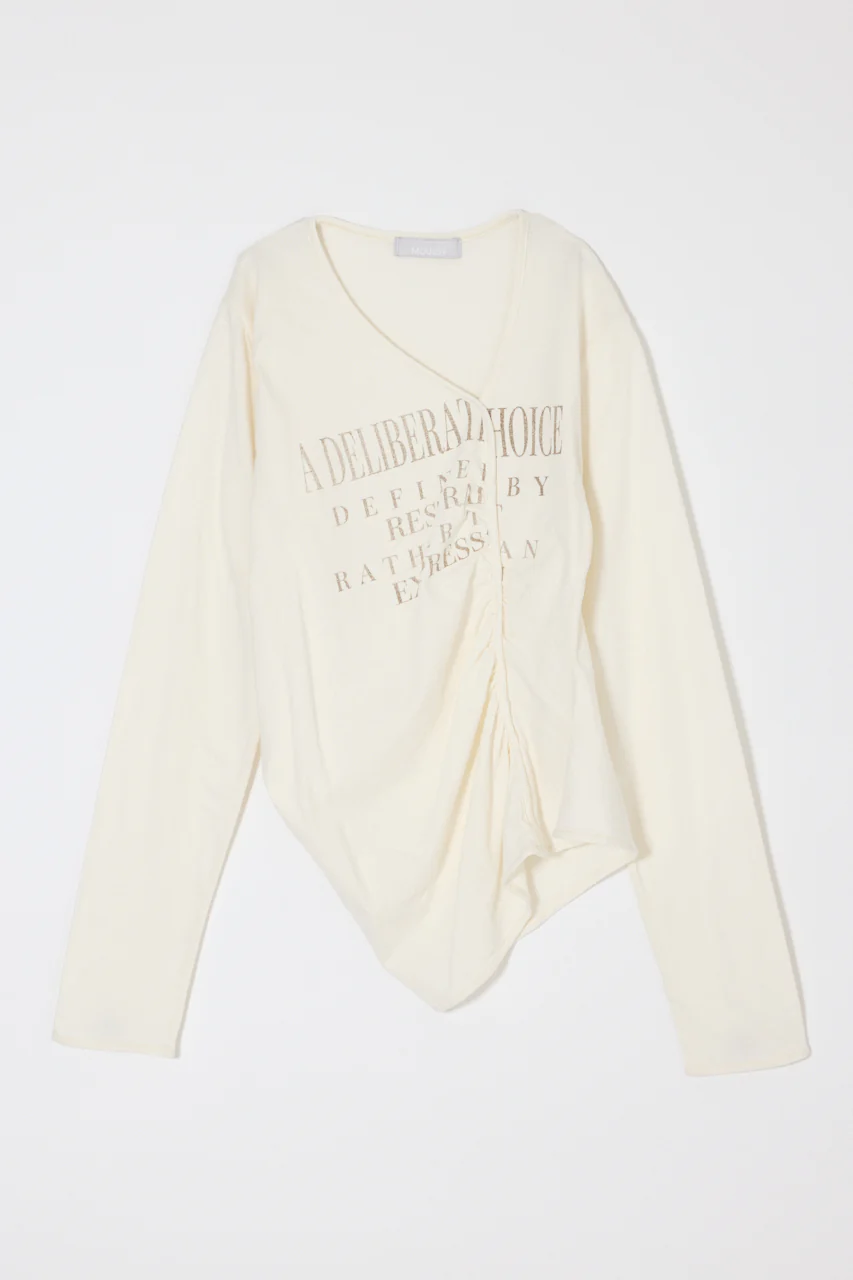 FRONT GATHER DOCKING LONG SLEEVE TOP