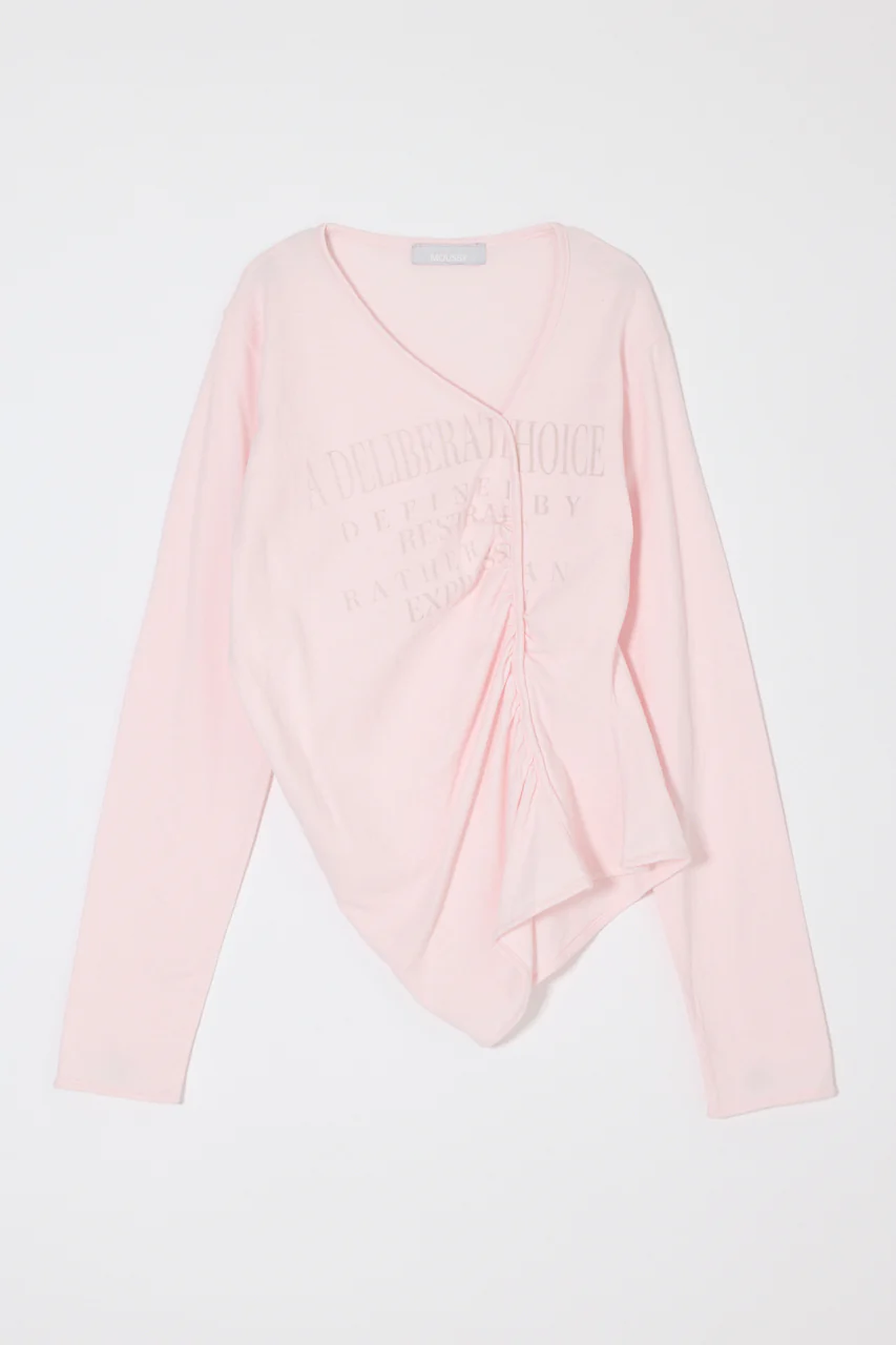 FRONT GATHER DOCKING LONG SLEEVE TOP