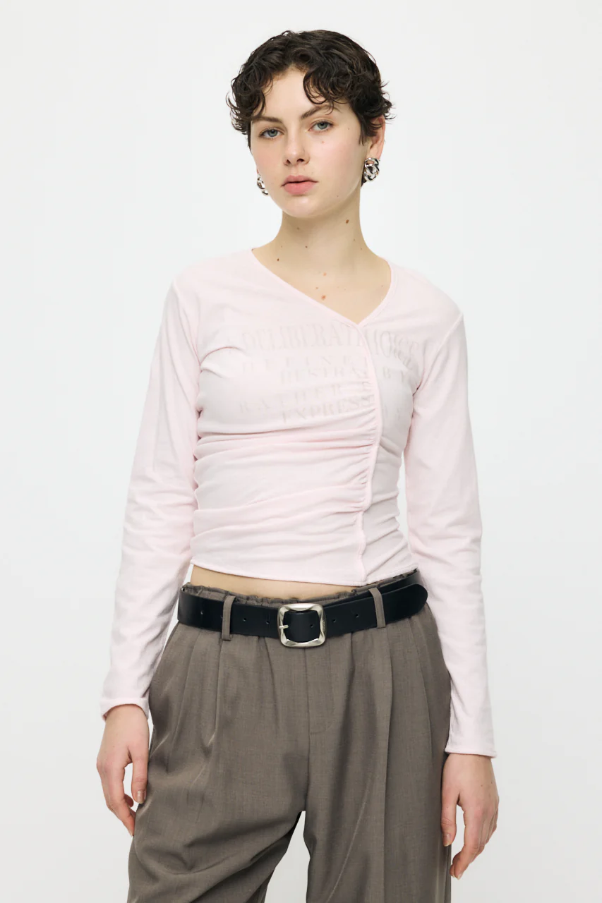 FRONT GATHER DOCKING LONG SLEEVE TOP - Image 2