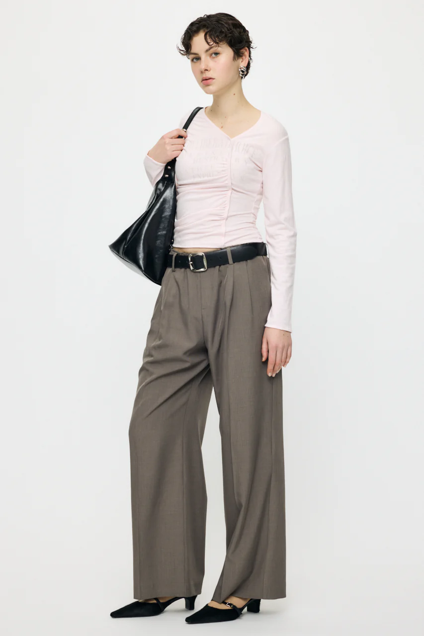 FRONT GATHER DOCKING LONG SLEEVE TOP - Image 6