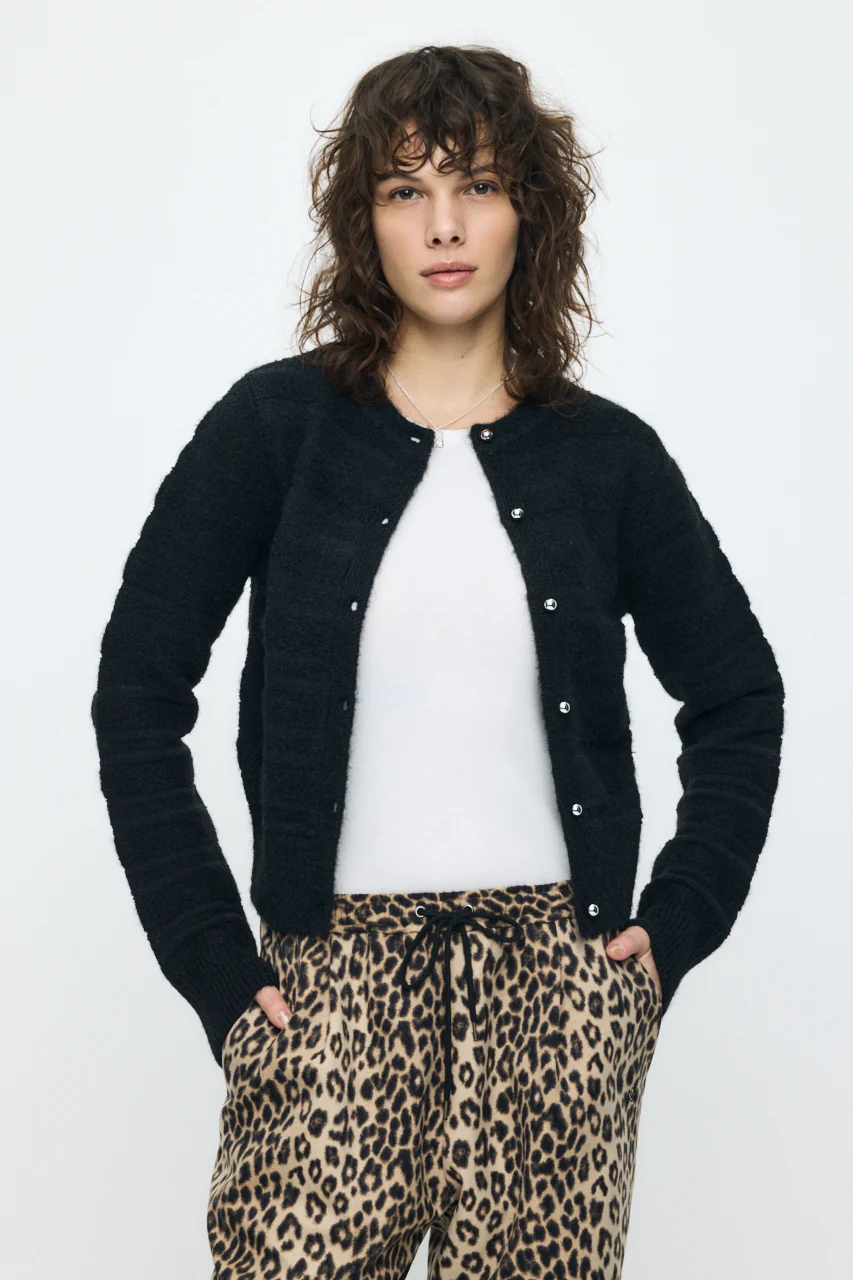 SHADOW STRIPE KNIT CARDIGAN - Image 2
