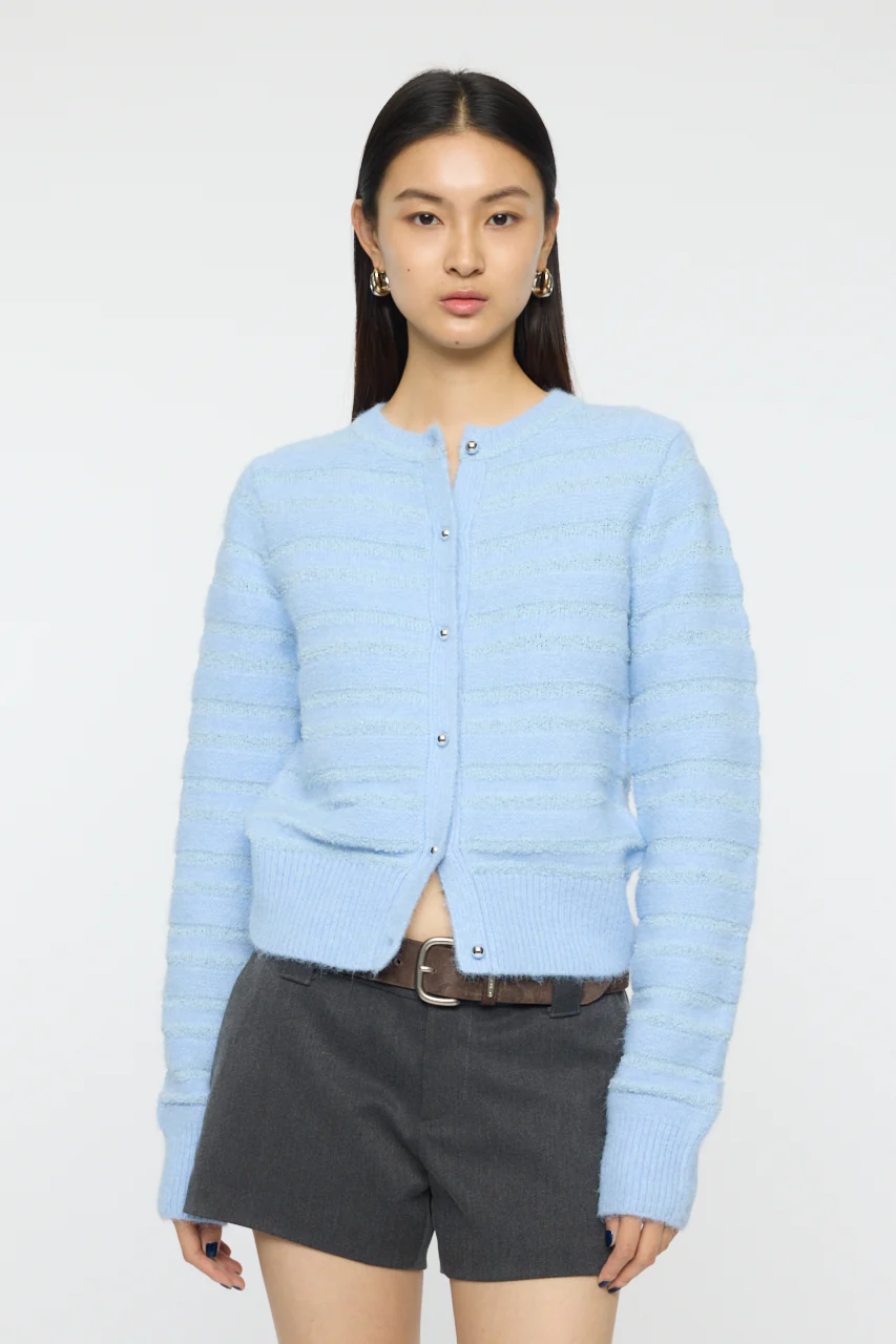 SHADOW STRIPE KNIT CARDIGAN - Image 2