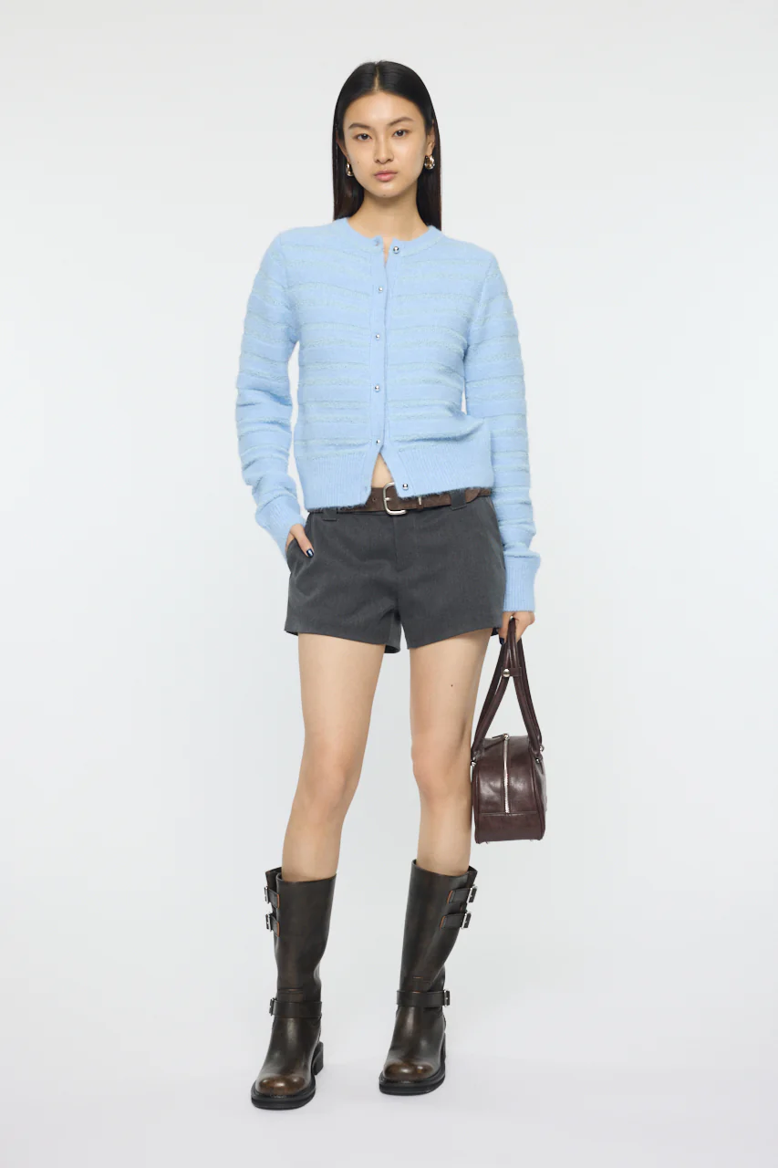 SHADOW STRIPE KNIT CARDIGAN - Image 4
