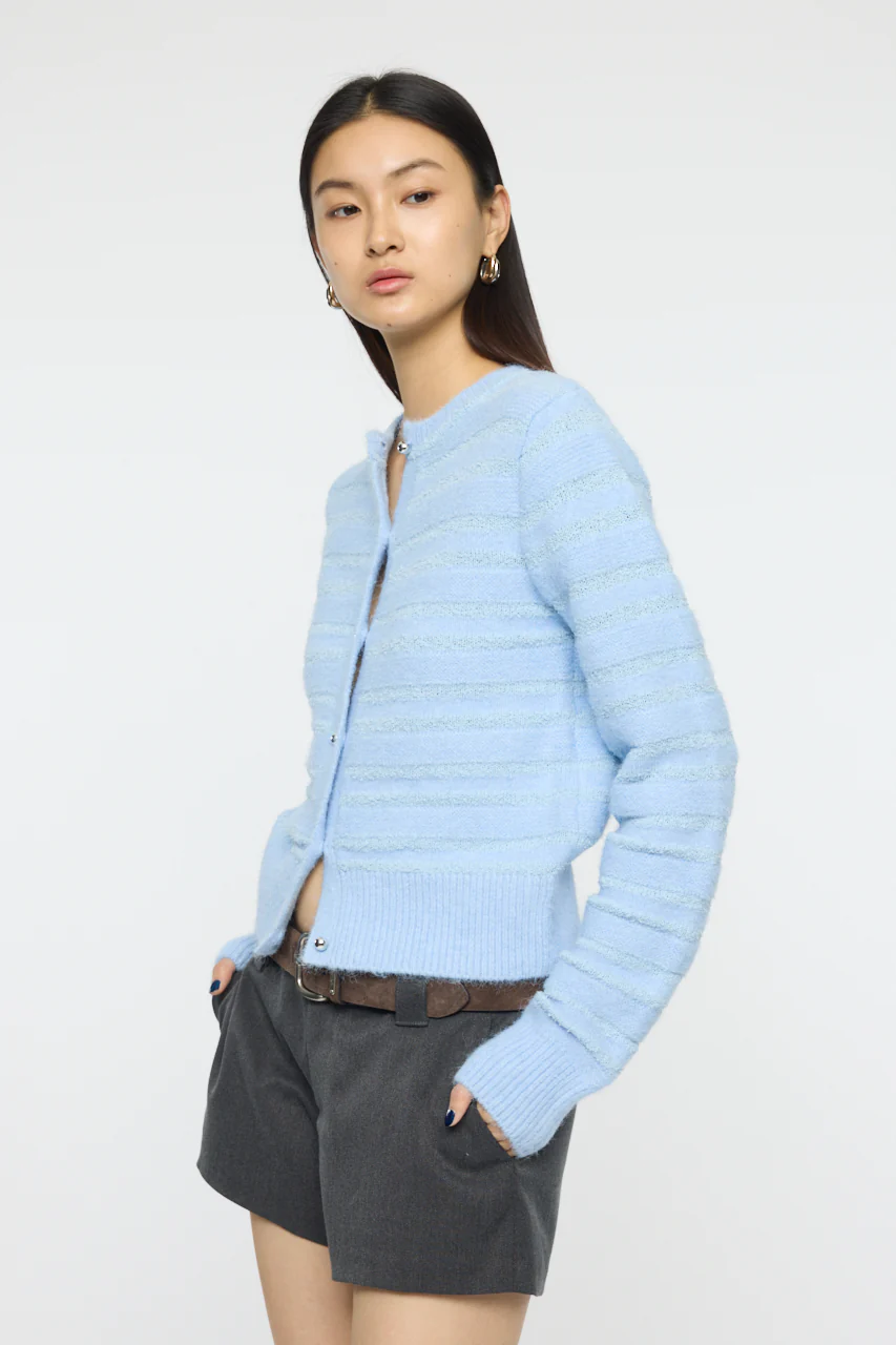 SHADOW STRIPE KNIT CARDIGAN - Image 5