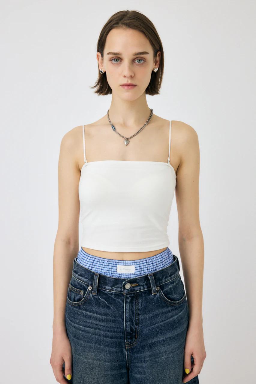 SQUARE NECK BARE CAMI TOP - Image 2
