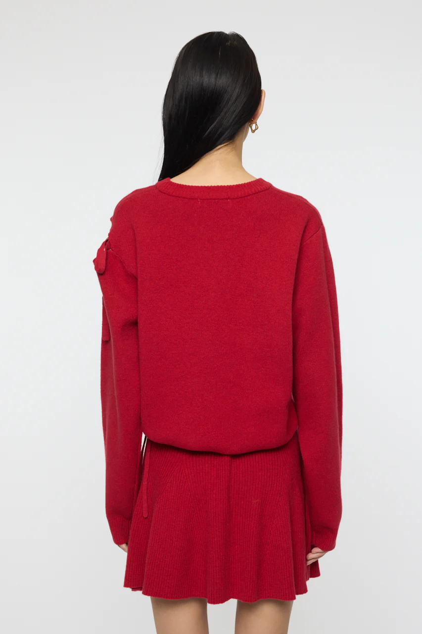 TIED RIBBON SWEATER & MINI SKIRT - Image 3