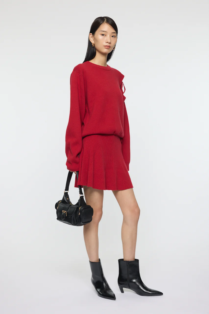 TIED RIBBON SWEATER & MINI SKIRT - Image 8